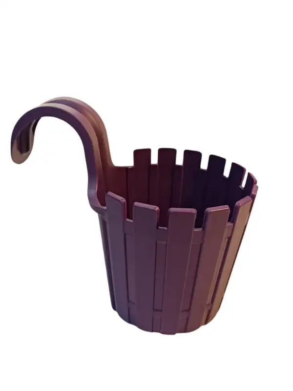 Poliwork Akasya Balkon Saksı Tekli kolay Askı 30 Mor 1,5 Lt Denge Aparatlı