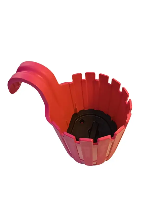 Poliwork Akasya Balkon Saksı Tekli kolay Askı 30 Pembe 1,5 Lt Denge Aparatlı