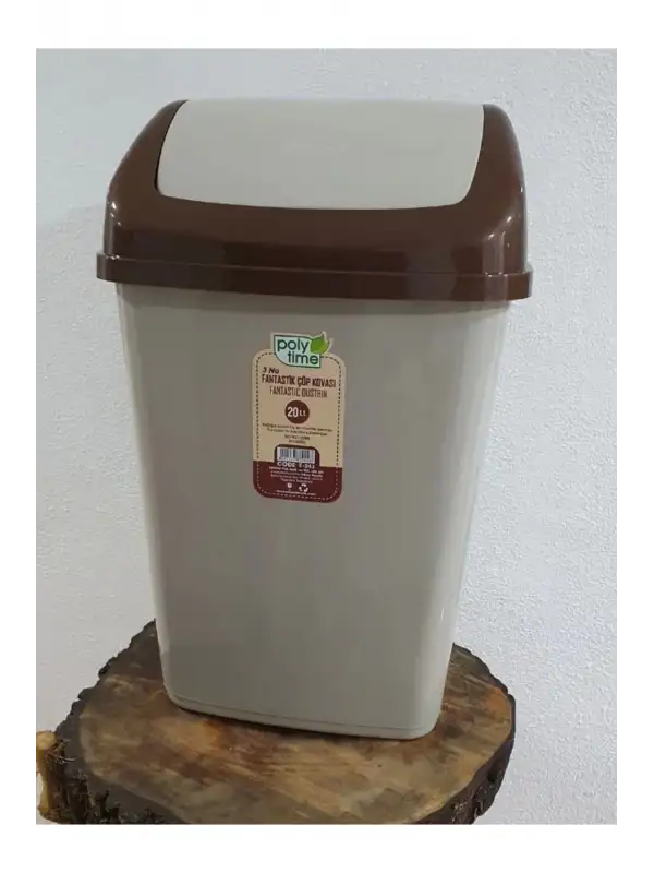 Polytime Fantastik Çöp Kovası 20 Lt E-243 Kahverengi