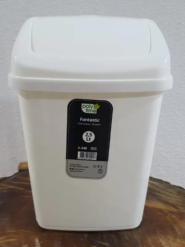 Polytime Fantastik Çöp Kovası 2,5 Litre Beyaz