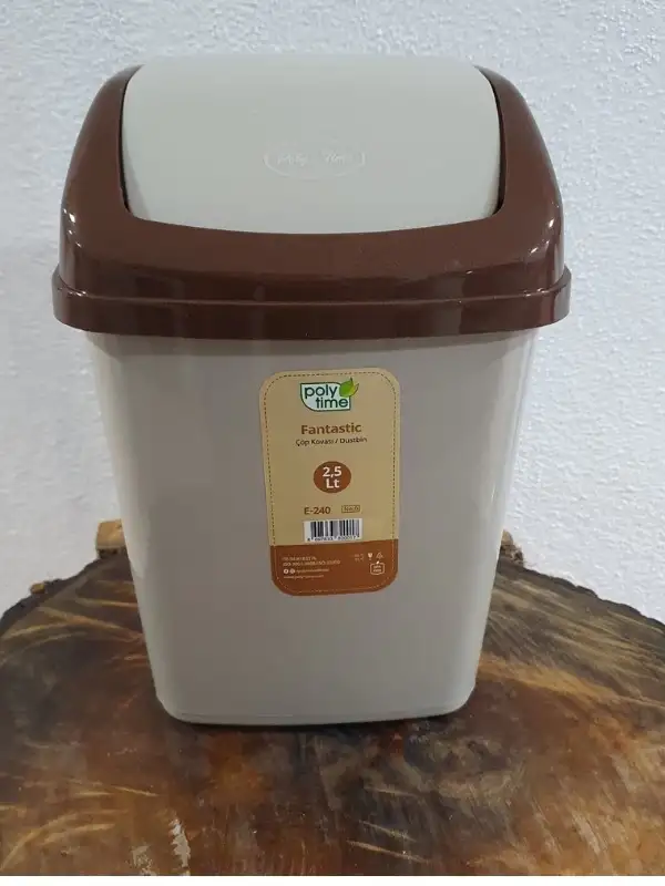 Polytime Fantastik Çöp Kovası 2,5 Litre Kahverengi