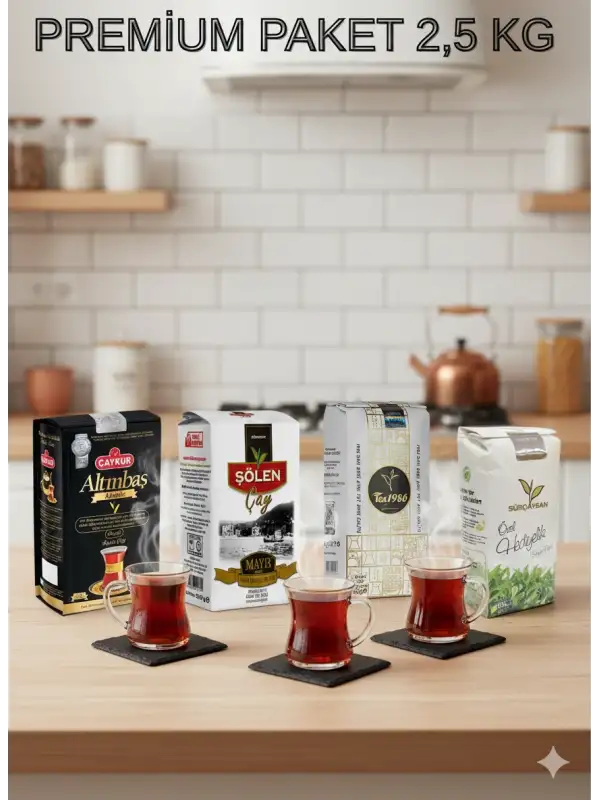 Premium Çay Gurme Seti 2.5 kg  Altınbaş, Şölen, Tea1986, Sürçaysan ve Değirmen Çayı