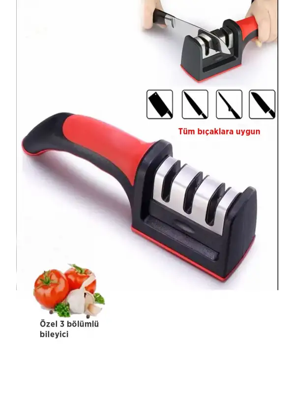Profesyonel Bıçak Bileme Aleti Mutfak Makası Bileyici 3 Açılı Elmas Uçlu