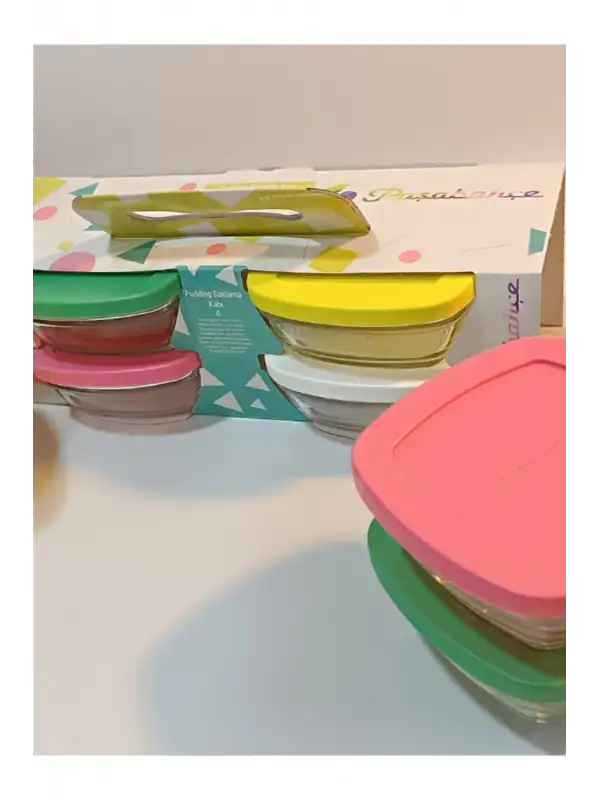 Pudding Silikon Kapaklı Cam Saklama Kabı 12 Li Kahvaltılık