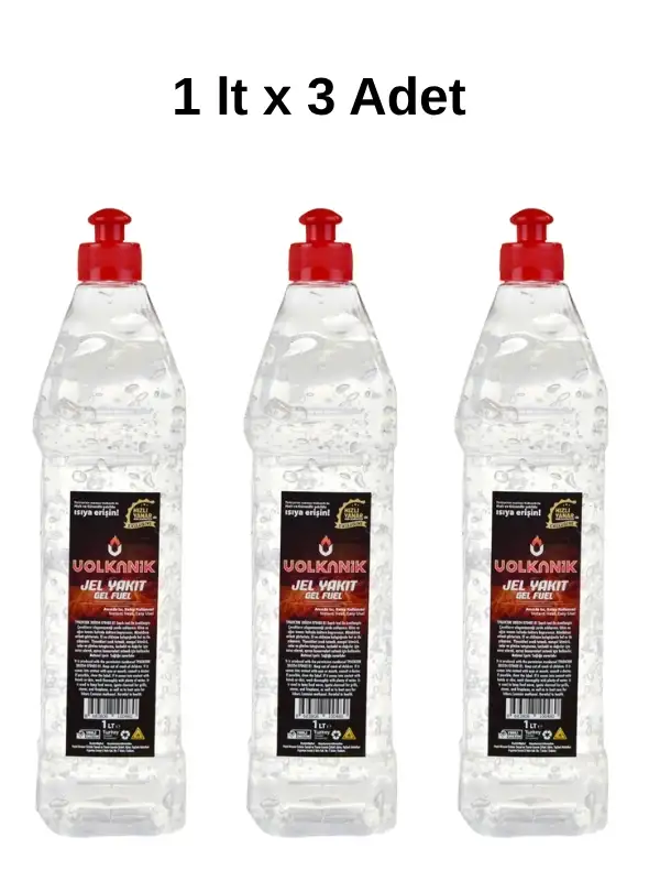 Reşo Jel Yakıt 1 Litre x 3 Adet Osmanlı Ocağı, Kamp, Piknik, Mangal Soba Tutuşturucu