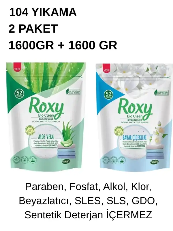 Roxy Toz Sabun Bahar Çiçekleri Ve Aloavera 2 X 1600 Gr