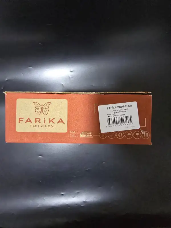 Farika Porselen Bahar 12 Parça 6 Kişilik Yalın Porselen Kahve Fincanı Takımı