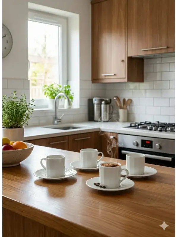 Farika Zümrüt 12 Parça 6 Kişilik Porselen Kahve Fincan Takımı