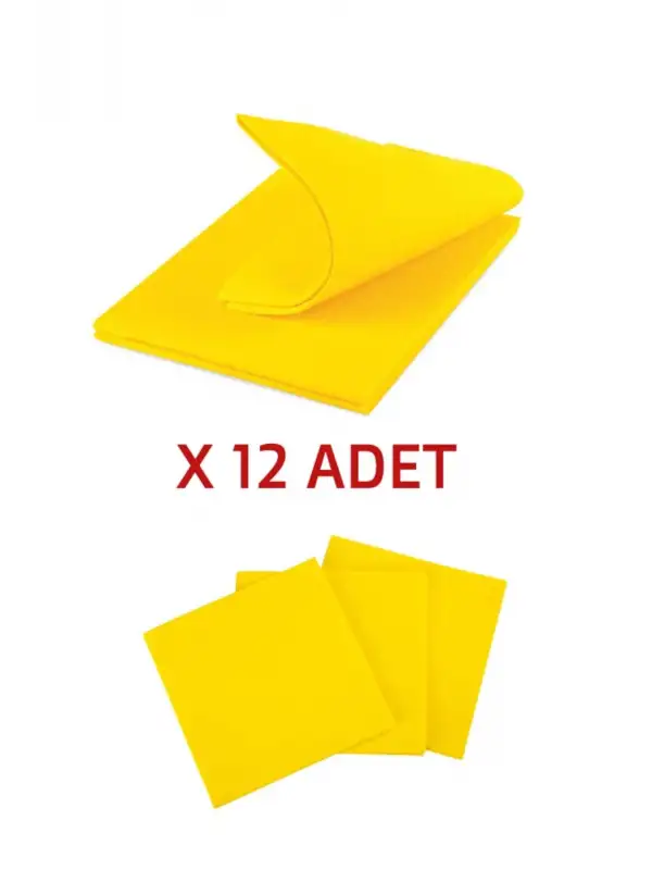 Sarı Bez 30 X 35 Cm 12 Adet Genel Mutfak Bezi Temizlik Bezi