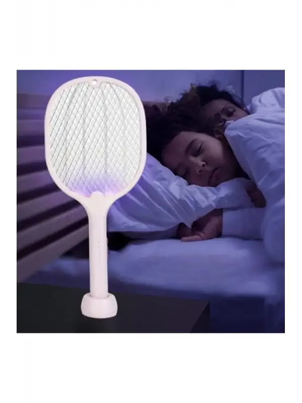 Şarjlı Sinek Öldürücü Sivrisinek Raketi Elektrkli Karasinek Haşere Kovucu Mavi Işıklı Sineklik Aleti