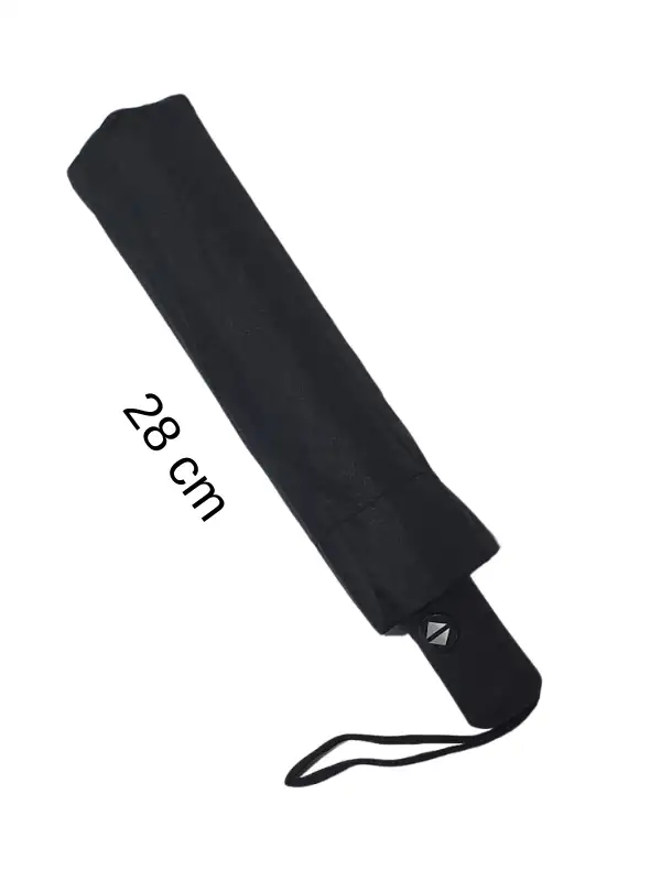 Şemsiye Cep Boy Tam Otomatik Siyah 28cm