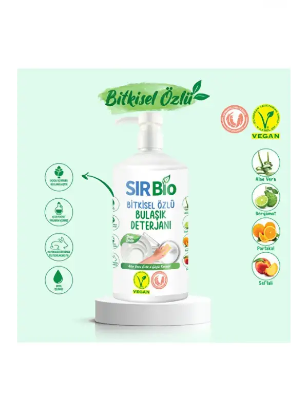 Bitkisel Özlü Elde Bulaşık Deterjanı 1000 ml Pompalı Şişe