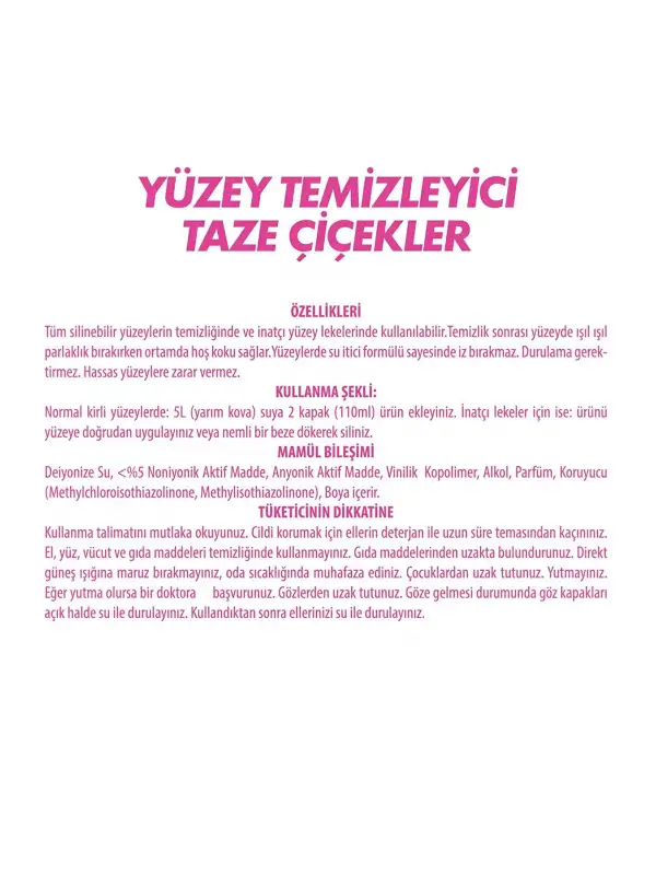 Yüzey Temizleyici Taze Çiçekler 2000 ml