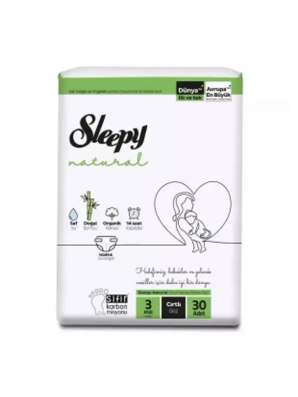 Sleepy Natural No:3 Midi 30 Adet Bebek Bezi