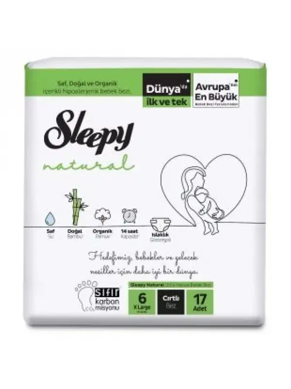 Sleepy Natural No:6 XLarge 17 Adet Bebek Bezi