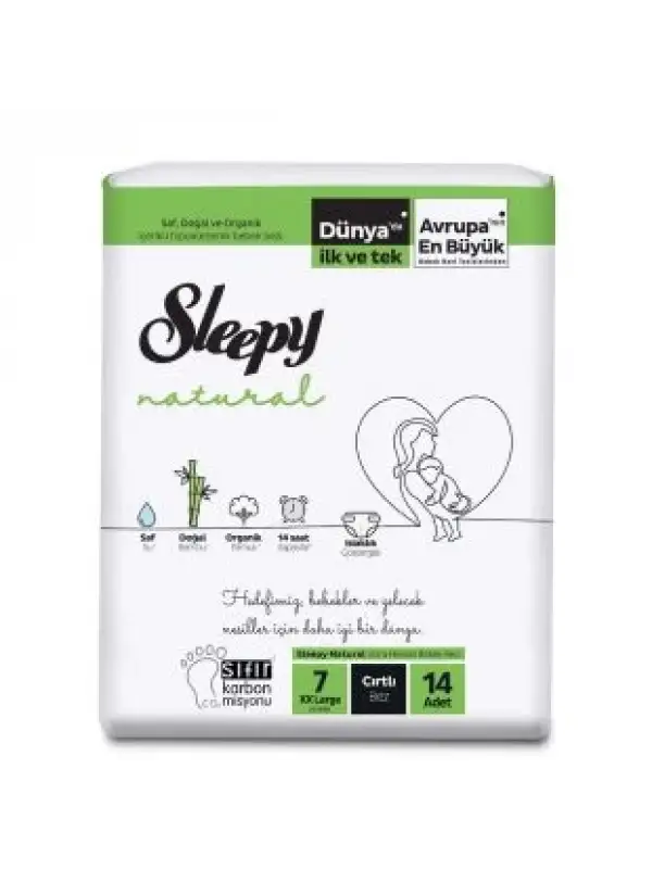 Sleepy Natural No:7 XXLarge Bebek Bezi 14 Adet