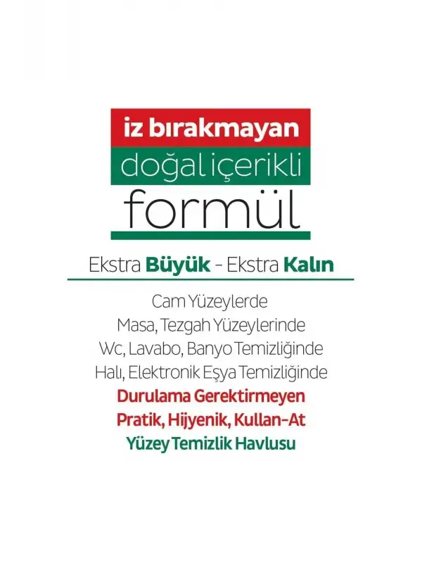 Easy Clean Parabensiz Yüzey Temizlik Havlusu Beyaz Sabun Kokusu 100 Yaprak