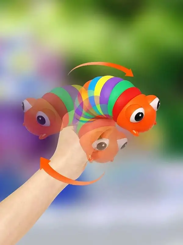 Söktak Eğlenceli, Stres ve Anksiyete giderici Montessori Tırtıl Oyuncağı Renkli