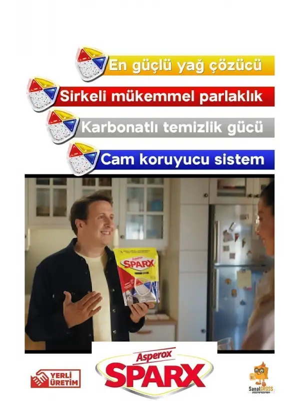 Sparx Bulaşık Makinesi Kapsülü 30lu x 2 Paket (60 Yıkama)