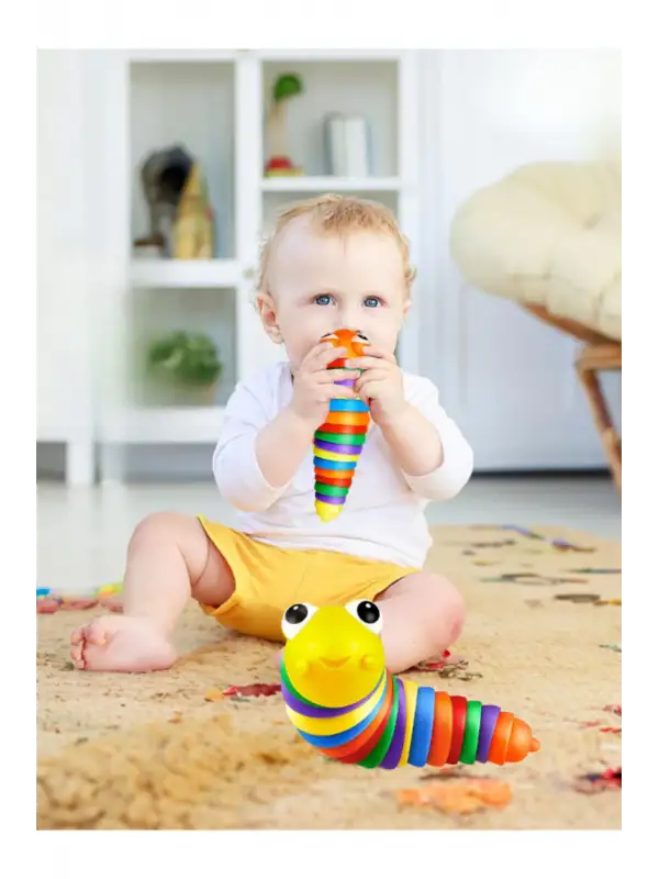 Stres Giderici Tırtıl - Sök Tak Eğlenceli, Stres ve Anksiyete giderici Tırtıl Oyuncağı Renkli