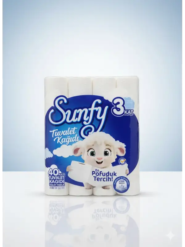 Sunfy 40lı Tuvalet Kağıdı - 3 Katlı %100 Saf Selüloz Yumuşaklığı