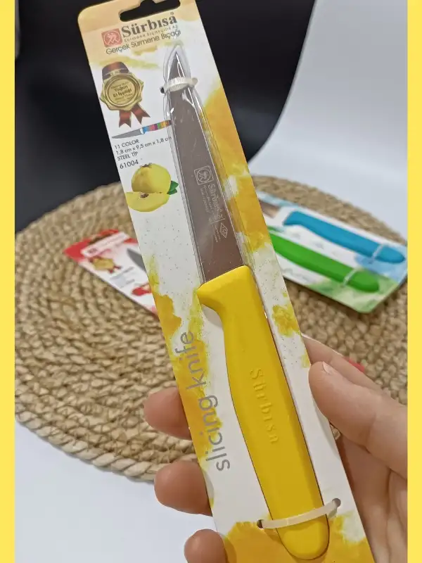 Sürbisa 3lü Set 61004 Sebze Bıçağı Pembe Sarı Yeşil