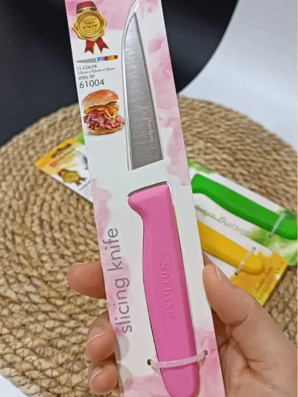 Sürbisa 3lü Set 61004 Sebze Bıçağı Pembe Sarı Yeşil