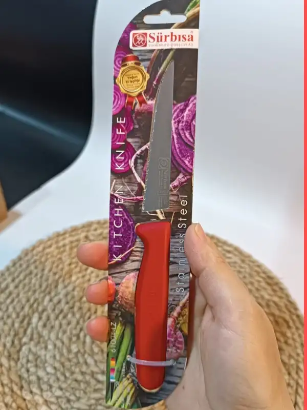Sürbisa 61004 Sebze Bıçağı Kırmızı Lz1 Koli (12 adet Tırtıklı )