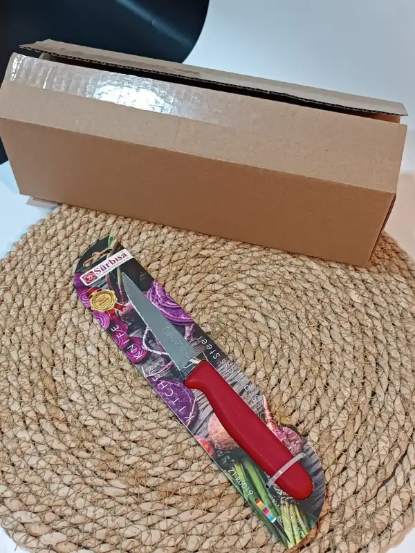 Sürbisa 61004 Sebze Bıçağı Kırmızı Lz1 Koli (12 adet Tırtıklı )