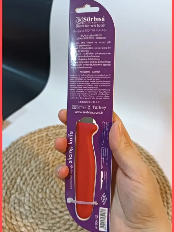 Sürbisa 61004 Sebze Bıçağı Kırmızı Lz1 Koli (12 adet Tırtıklı )