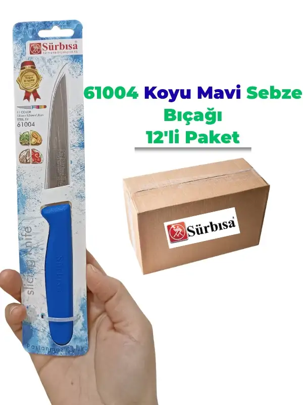 Sürbisa 61004 Sebze Bıçağı Koyu Mavi 1 Koli (12 adet)