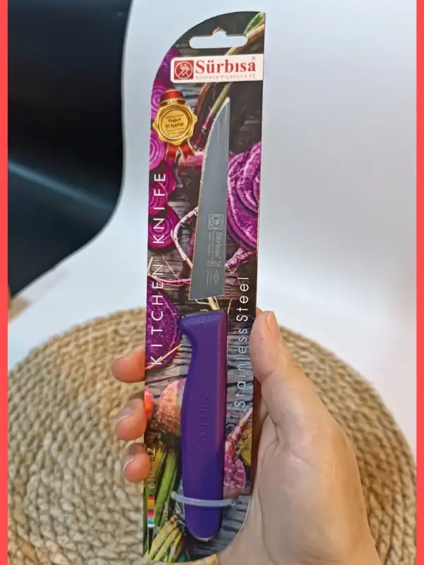 Sürbisa 61004 Sebze Bıçağı Mor Lz1 Koli (12 adet Tırtıklı )