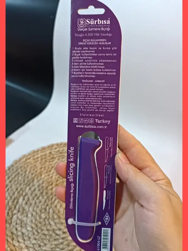 Sürbisa 61004 Sebze Bıçağı Mor Lz1 Koli (12 adet Tırtıklı )