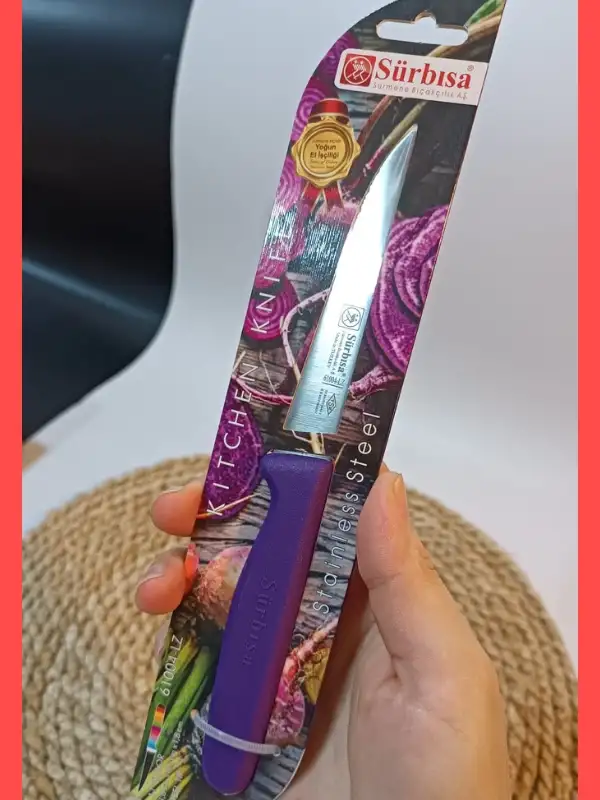 Sürbisa 61004 Sebze Bıçağı Mor Lz1 Koli (12 adet Tırtıklı )