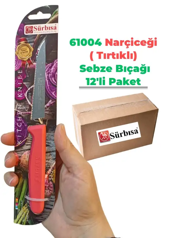 Sürbisa 61004 Sebze Bıçağı Narçiceği Lz1 Koli (12 adet Tırtıklı )