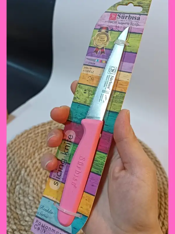 Sürbisa 61004 Sebze Bıçağı Pembe Lz1 Koli (12 adet Tırtıklı )