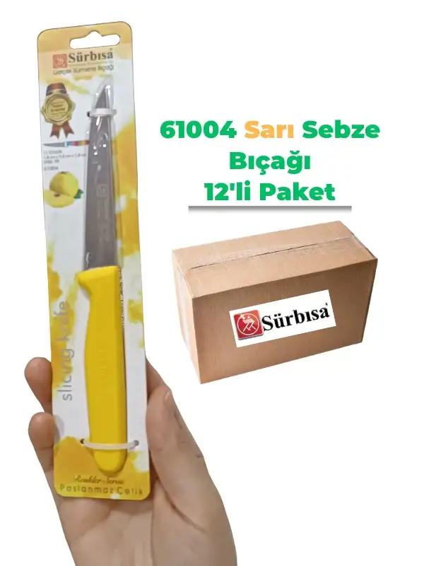 Sürbisa 61004 Sebze Bıçağı Sarı 1 Koli (12 adet)