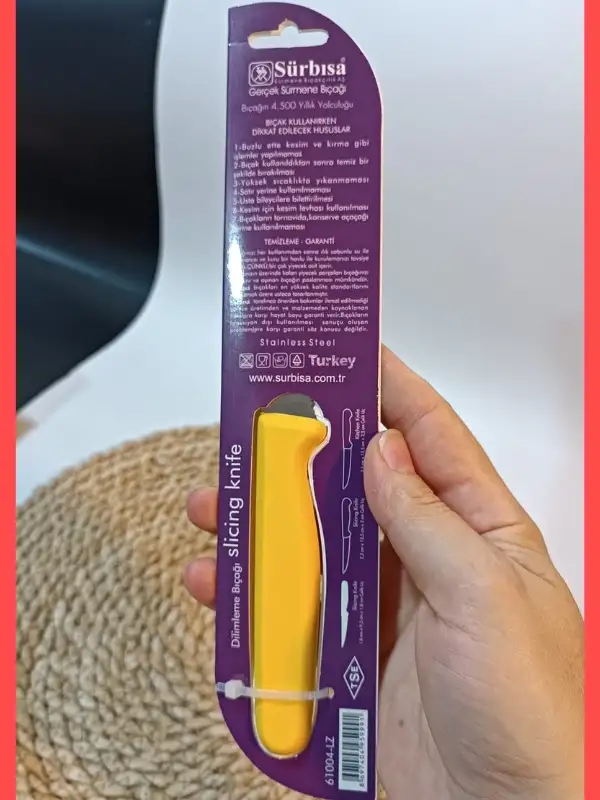 Sürbisa 61004 Sebze Bıçağı Sarı Lz1 Koli (12 adet Tırtıklı )