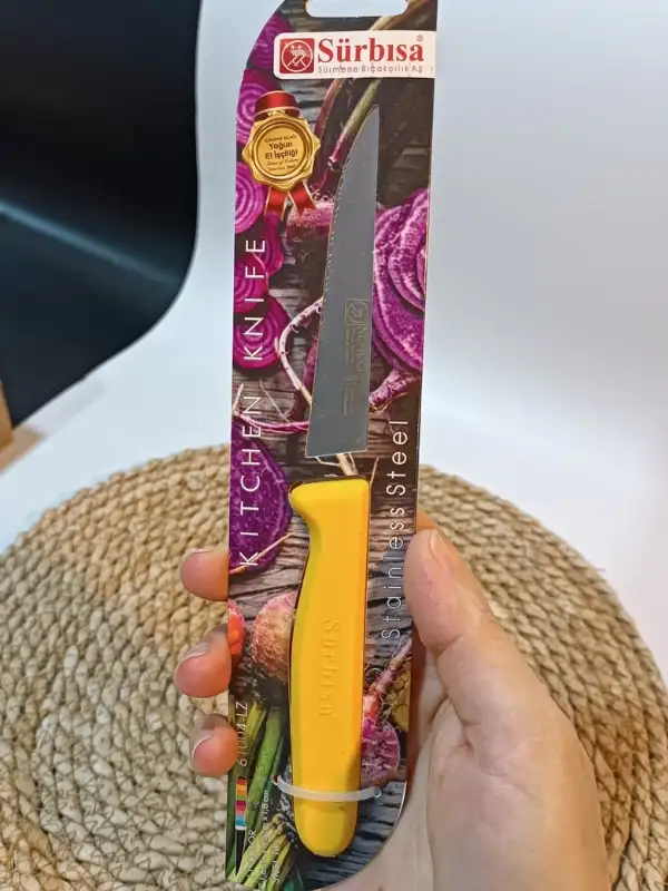 Sürbisa 61004 Sebze Bıçağı Sarı Lz1 Koli (12 adet Tırtıklı )