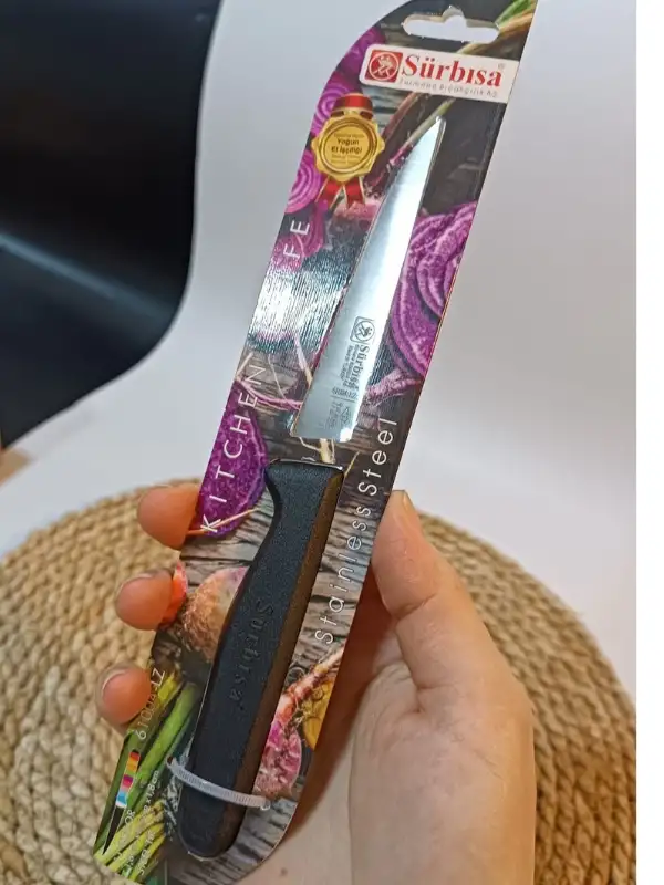 Sürbisa 61004 Sebze Bıçağı Siyah Lz1 Koli (12 adet Tırtıklı )