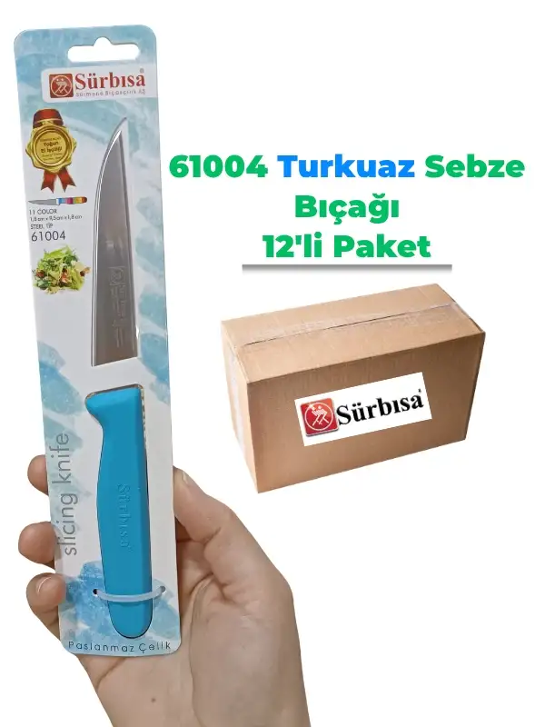 Sürbisa 61004 Sebze Bıçağı Turkuaz 1 Koli (12 adet)