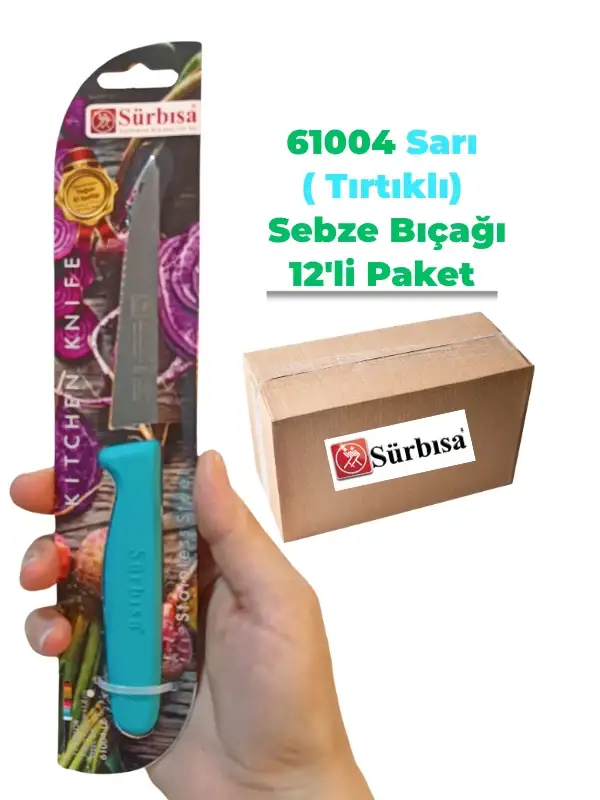 Sürbisa 61004 Sebze Bıçağı Turkuaz Lz1 Koli (12 adet Tırtıklı )