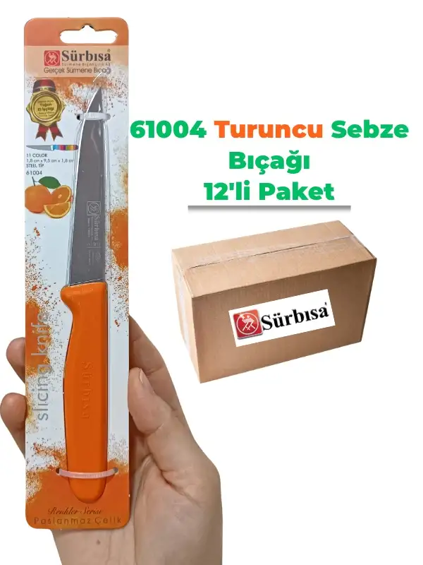 Sürbisa 61004 Sebze Bıçağı Turuncu 1 Koli (12 adet)