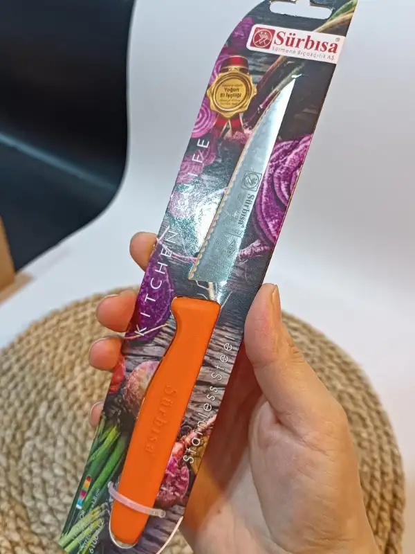 Sürbisa 61004 Sebze Bıçağı Turuncu Lz1 Koli (12 adet Tırtıklı )