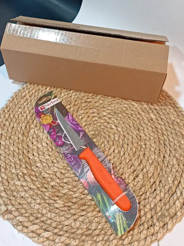 Sürbisa 61004 Sebze Bıçağı Turuncu Lz1 Koli (12 adet Tırtıklı )