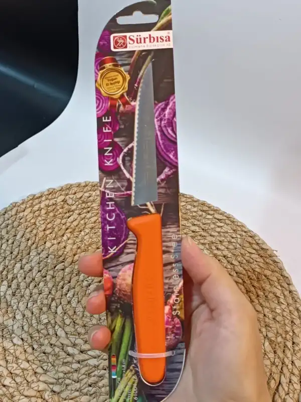 Sürbisa 61004 Sebze Bıçağı Turuncu Lz1 Koli (12 adet Tırtıklı )