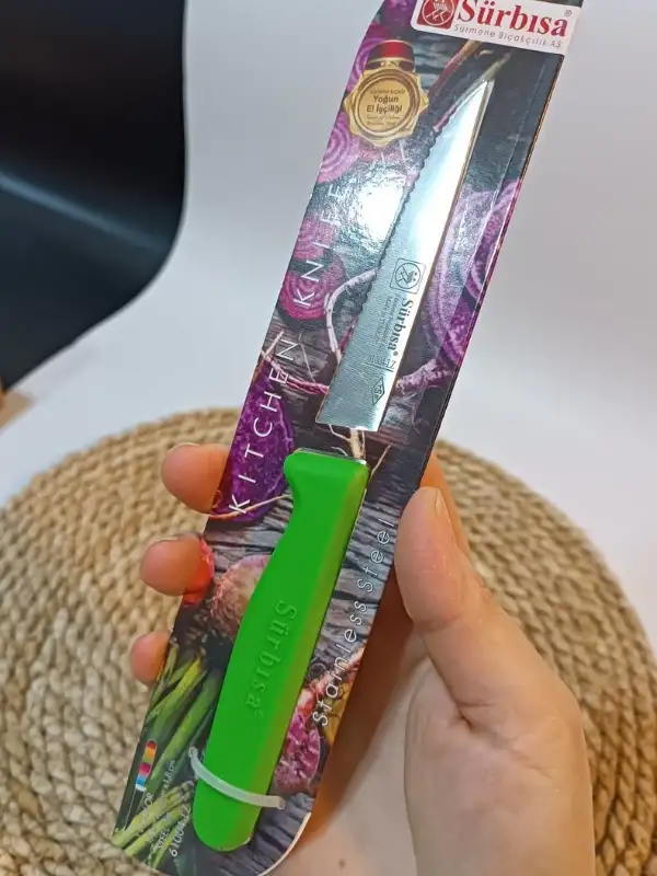 Sürbisa 61004 Sebze Bıçağı Yeşil Lz1 Koli (12 adet Tırtıklı )