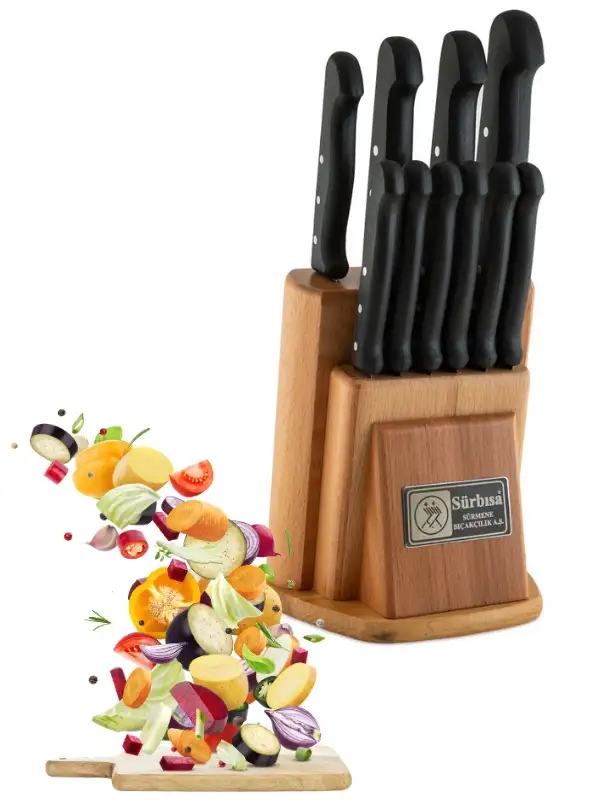 Sürbisa 61500-N Naturel Ahşaplı Mutfak Seti Pimli Sap