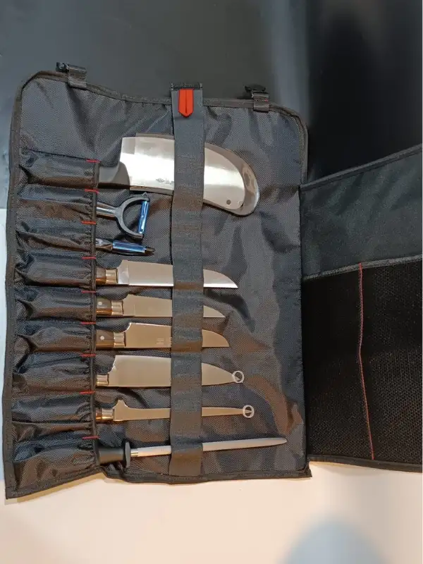 Sürbisa Büyük Boy Profesyonel Bıçak Taşıma Çantası – 12 Bölmeli, 59x46 cm