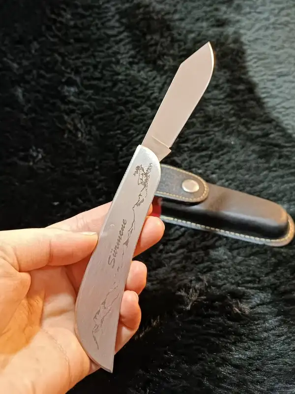 Sürbisa Krom İşlemeli Avcı Çakı Bıçağı (Tek Bıçaklı) 61808 8.0 cm